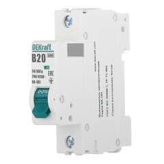 Автоматический выключатель модульный Dekraft BA-103 1P 20А тип B 6 кА 230/400 В (12210DEK) - фото 3