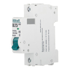 Автоматический выключатель модульный Dekraft BA-103 1P 25А тип B 6 кА 230/400 В (12211DEK) - фото 2
