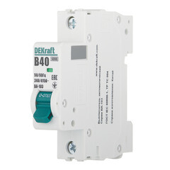 Автоматический выключатель модульный Dekraft BA-103 1P 40А тип B 6 кА 230/400 В (12213DEK) - фото 3
