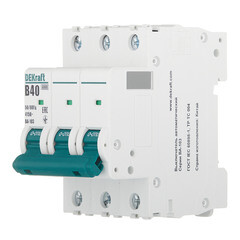 Автоматический выключатель модульный Dekraft BA-103 3P 40А тип B 6 кА 230/400 В (12245DEK) - фото 3