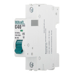 Автоматический выключатель модульный Dekraft BA-103 1P 40А тип C 6 кА 230/400 В (12277DEK) - фото 2