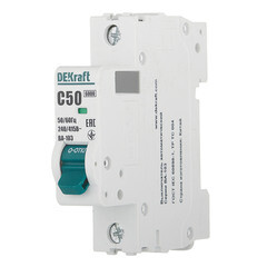 Автоматический выключатель модульный Dekraft BA-103 1P 50А тип C 6 кА 230/400 В (12278DEK) - фото 3