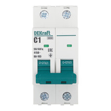 Автоматический выключатель модульный Dekraft BA-103 2P 1А тип C 6 кА 230/400 В (12280DEK)