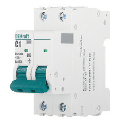 Автоматический выключатель модульный Dekraft BA-103 2P 1А тип C 6 кА 230/400 В (12280DEK) - фото 3