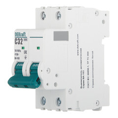 Автоматический выключатель модульный Dekraft BA-103 2P 32А тип C 6 кА 230/400 В (12292DEK) - фото 2