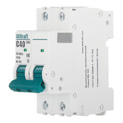 Автоматический выключатель модульный Dekraft BA-103 2P 40А тип C 6 кА 230/400 В (12293DEK) - фото 3