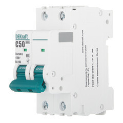 Автоматический выключатель модульный Dekraft BA-103 2P 50А тип C 6 кА 230/400 В (12294DEK) - фото 3