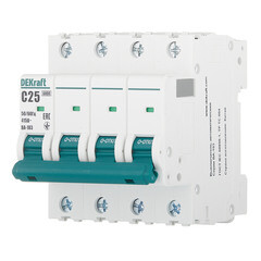 Автоматический выключатель модульный Dekraft BA-103 4Р 25А тип C 6 кА 230/400 В (12323DEK) - фото 3