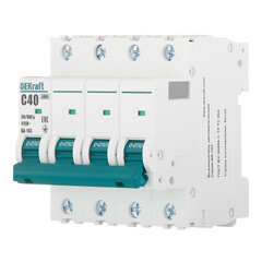 Автоматический выключатель модульный Dekraft BA-103 4Р 40А тип C 6 кА 230/400 В (12325DEK) - фото 3