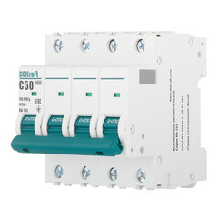Автоматический выключатель модульный Dekraft BA-103 4Р 50А тип C 6 кА 230/400 В (12326DEK) - фото 2