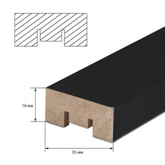 Декоративная рейка МДФ 35х16х2700 мм черная Стильный Дом - фото 5