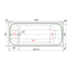 Ванна чугунная 170х75 см Lavelly Voda без ножек СТМ (товар уцененный) - фото 8