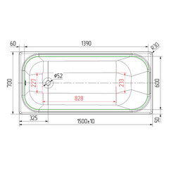 Ванна чугунная Lavelly Voda 150х70 см без ножек - фото 5