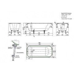 Ванна чугунная Lavelly Voda 150х70 см без ножек - фото 4