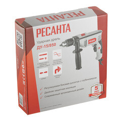 Дрель сетевая ударная Ресанта ДУ-15/850 850 Вт ключевой патрон (75/8/3) - фото 3