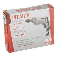 Дрель сетевая ударная Ресанта ДУ-15/950М 950 Вт ключевой патрон (75/8/4) - фото 6