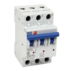 Изображение товара Автоматический выключатель модульный КЭАЗ OptiDin 3P 20А тип C 6 кА 380 В (260793)