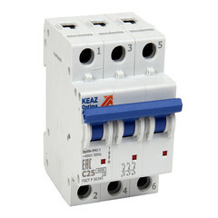 Автоматический выключатель модульный КЭАЗ OptiDin 3P 40А тип C 6 кА 380 В (260798) - фото 2