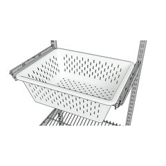 Корзина выдвижная пластиковая белая 555х430х185 мм Титан-GS - фото 3