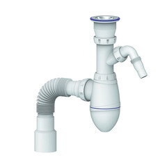 Сифон для раковины UNICORN А320V 1 1/2*40 с носиком, с гофрой 40*40*50