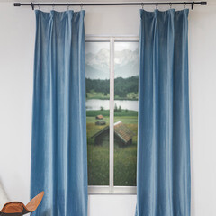 Штора вельвет голубая 150х270 см Casa Conforte Holland Вельвет (2 шт.) (6176927) - фото 3