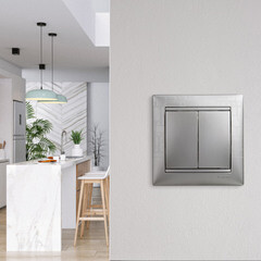 Выключатель Legrand Valena двухклавишный встраиваемый алюминий (694337) - фото 4