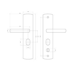 Ручка дверная Стандарт PH-CT217-L левая прямоугольная розетка матовый никель - фото 2