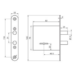 Замок врезной Абсолют ЗВ 8/3 для входной двери хром 3 ключа - фото 4