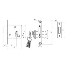 Замок врезной Зенит ЗВ 1-2 для входной двери хром 4 ключа - фото 4