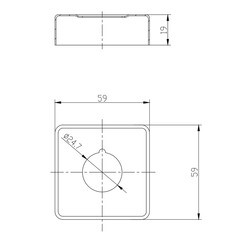 Чашка декоративная квадратная Corsa Deco 59 мм хром (2 шт.) (691343) - фото 2