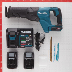 Пила сабельная аккумуляторная Makita XGT JR001GM201 40 В 4 Ач Li-Ion 2 АКБ и ЗУ (JR001GM201) - фото 3