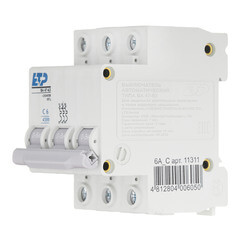 Автоматический выключатель модульный ETP ВА 47-63 3P 6А тип C 4,5 кА 400 В (11311) - фото 3