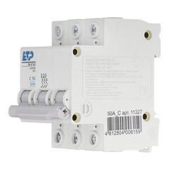 Автоматический выключатель модульный ETP ВА 47-63 3P 50А тип C 4,5 кА 400 В (11327) - фото 3