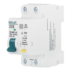 Автомат дифференциальный Dekraft ДИФ-103 20А 1P+N тип AC 30 мА 4,5 кА компактный (16053DEK) - фото 3