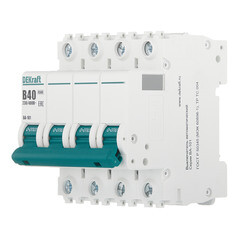 Автоматический выключатель модульный Dekraft BA-101 4Р 40А тип B 4,5 кА 230/400 В (11046DEK) - фото 3