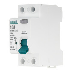 УЗО Dekraft УЗО-03 40А 1P+N тип AC 30 мА 6 кА компактное (14209DEK) - фото 3