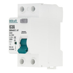 УЗО Dekraft УЗО-03 63А 1P+N тип AC 300 мА 6 кА компактное (14228DEK) - фото 3