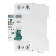 УЗО Dekraft УЗО-03 25А 1P+N тип AC 300 мА 6 кА компактное (14068DEK) - фото 3