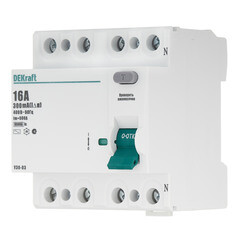 УЗО Dekraft УЗО-03 16А 4P тип AC 300 мА 6 кА компактное (14091DEK) - фото 3