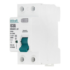 УЗО Dekraft УЗО-03 63А 1P+N тип AC 30 мА 6 кА компактное (14210DEK) - фото 3