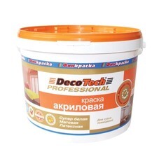 Краска ВД DecoTech акриловая для стен и потолков 9л