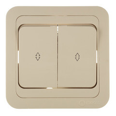 Изображение товара Переключатель Makel Mimoza двухклавишный встраиваемый бежевый (25026)