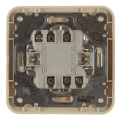 Переключатель Makel Mimoza двухклавишный встраиваемый бежевый (25026) - фото 5