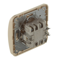 Переключатель Makel Mimoza двухклавишный встраиваемый бежевый (25026) - фото 3