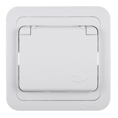 Розетка Makel Mimoza встраиваемая белая с крышкой (12009) - фото 1