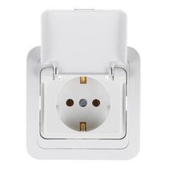 Розетка Makel Mimoza встраиваемая белая с крышкой (12009) - фото 4