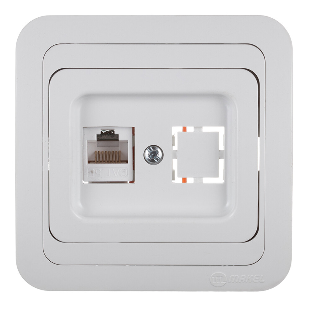 Изображение товара Розетка компьютерная Makel Mimoza RJ45 встраиваемая белая IP20 для сухих помещений