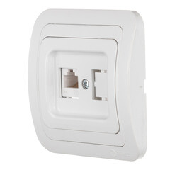 Розетка компьютерная Makel Mimoza встраиваемая белая RJ45 (12035) - фото 2