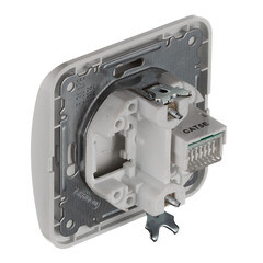 Розетка компьютерная Makel Mimoza встраиваемая белая RJ45 (12035) - фото 4