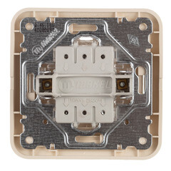 Выключатель Makel Mimoza трехклавишный встраиваемый бежевый (25092) - фото 4